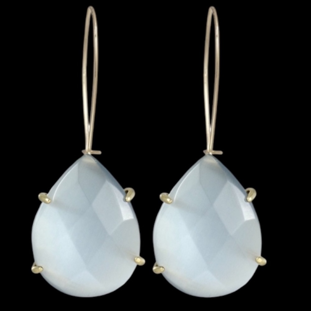 Kendra Scott Allison Gold Earrings in Slate Cat’s Eye